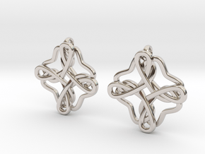 Friendship knot earrings in Rhodium Plated Brass