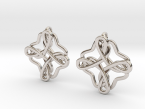 Friendship knot earrings in Platinum