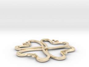 Hearts knot in 14k Gold Plated Brass