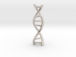 DNA pendant in Rhodium Plated Brass