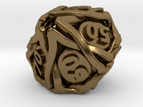 'Twined' Dice 10D10 (Decader) Gaming Die in Natural Bronze
