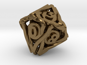 'Twined' Dice D10 Gaming Die (18 mm) in Natural Bronze