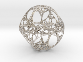 Apollonian Octahedron - Thin in Rhodium Plated Brass