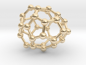 0034 Fullerene c36-06 d2d in 14k Gold Plated Brass