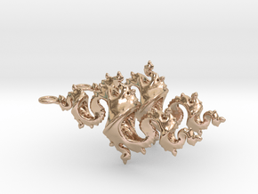 Dragon Earrings 4cm in 14k Rose Gold Plated Brass