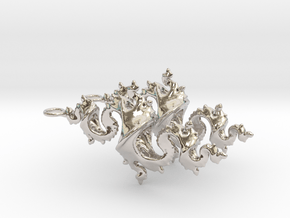 Dragon Earrings 4cm in Rhodium Plated Brass