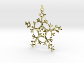 Snow Flake 5 Points - w Loopet - 7cm in 18K Gold Plated