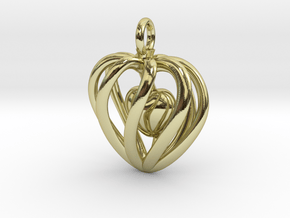 Heart Cage Pendant - Small, No Arrow in 18K Gold Plated