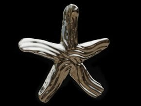 Groovy Twisty Starfish Earring in Polished Silver