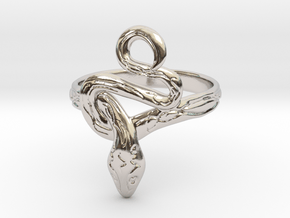 Covetous Silver Serpent Ring in Rhodium Plated Brass: 8.5 / 58