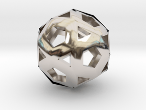 Logic Hypercube in Rhodium Plated Brass