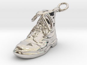 Boot Left in Rhodium Plated Brass