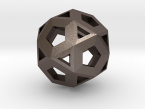 Logic Hypercube in Polished Bronzed Silver Steel
