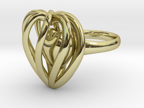 Heart Cage Ring in 18K Gold Plated
