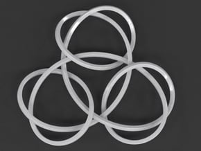 Trinity Knot Pendant in White Processed Versatile Plastic