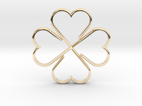 Clover Hearts in 14k Gold Plated Brass