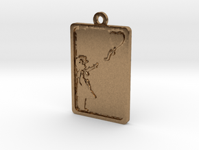 Banksy Girl With Balloon Pendant in Natural Brass