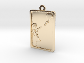Banksy Girl With Balloon Pendant in 14k Gold Plated Brass