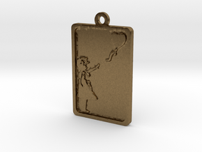 Banksy Girl With Balloon Pendant in Natural Bronze