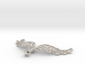 Angel Wings Pendant - precious metals in Rhodium Plated Brass