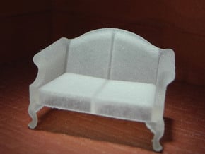 1:48 Queen Anne Loveseat in Tan Fine Detail Plastic