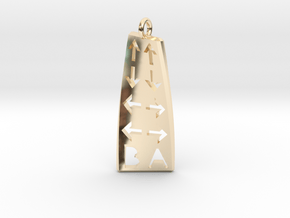 Konami Code Pendant - Twisted in 14k Gold Plated Brass