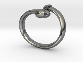 The D Ring - Sz.9 in Fine Detail Polished Silver