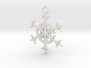 Snowflake Charm in White Natural Versatile Plastic