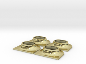 Ship Panama Chocks Type AC Deck Mounting 19x16x9mm in 18K Gold Plated