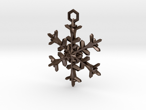 Snowflake Charm in Polished Bronze Steel