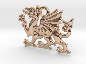 Welsh dragon charm in 14k Rose Gold Plated Brass