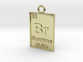 Bromine Periodic Table Pendant in 18K Gold Plated