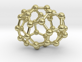0029 Fullerene c36-01 c2 in 18k Gold Plated Brass