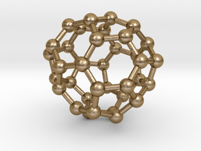 0038 Fullerene c36-10 c2 in Polished Gold Steel