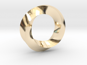 Mobius Ring Pendant in 14k Gold Plated Brass