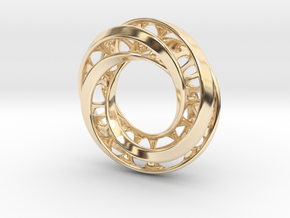 Mobius Ring Pendant v4 *Small* in 14k Gold Plated Brass
