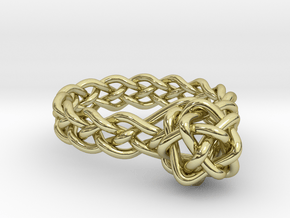 Woven Gem Ring in 18K Gold Plated