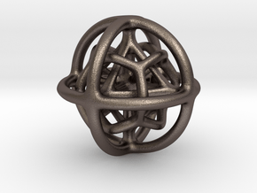 Gyroid 01 in Polished Bronzed Silver Steel