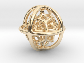 Gyroid 01 in 14k Gold Plated Brass