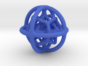 Gyroid 01 in Blue Processed Versatile Plastic