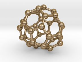 0039 Fullerene c36 -11 c2 in Polished Gold Steel