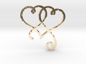 Linked Swirly Hearts (~2mm depth) in 14k Gold Plated Brass