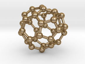 0040 Fullerene c36-12 c2 in Polished Gold Steel