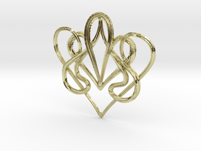 Nouveau Swirl Heart Pendant in 18K Gold Plated