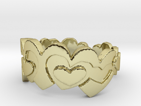 Open Layered Hearts in Ring Size 7 in 18K Gold Plated