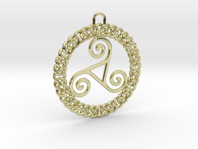 Triskele Pendant in 18k Gold Plated Brass