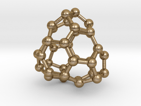 0041 Fullerene c36-13 d3h in Polished Gold Steel