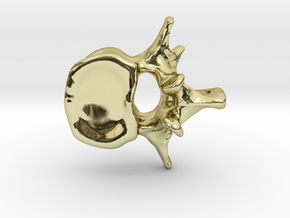 Anatomical Lumbar Vertebra Pendant in 18K Gold Plated