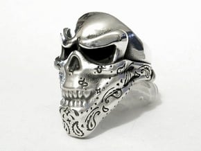 Skull Ring - Bandit in Natural Silver