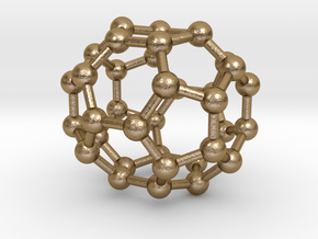 0043 Fullerene c36-15 d6h in Polished Gold Steel
